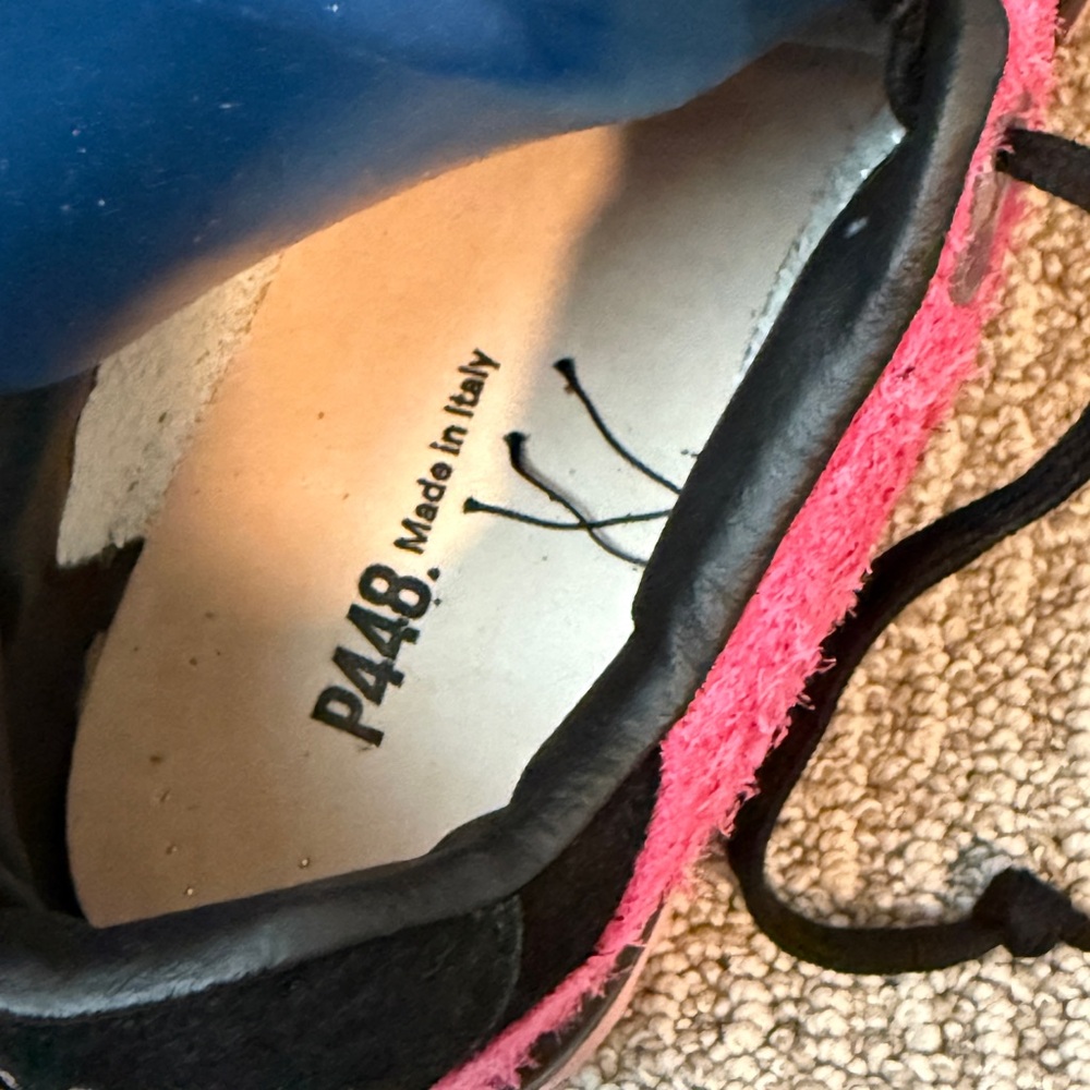 P448 Women Sz 10 US Black Pink Sneakers - Picture 6 of 7